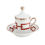 Ginori Catene Scarlet Tete a Tete Coffee Set